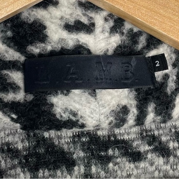 L.A.M.B. Gwen Stefani White Plaid Wool Blend Shawl Collar Asymmetrical Wrap Coat - Picture 8 of 9